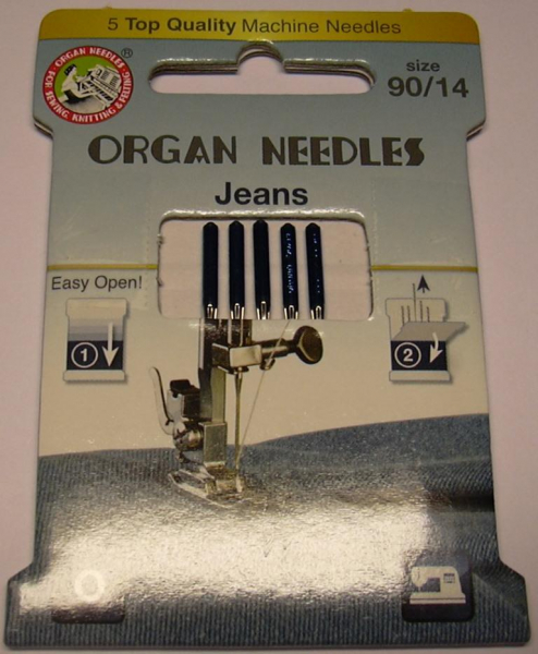 Organ Needles, Jeansnadeln, 90/14, 5 Stück
